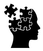 puzzle bianco e nero testa